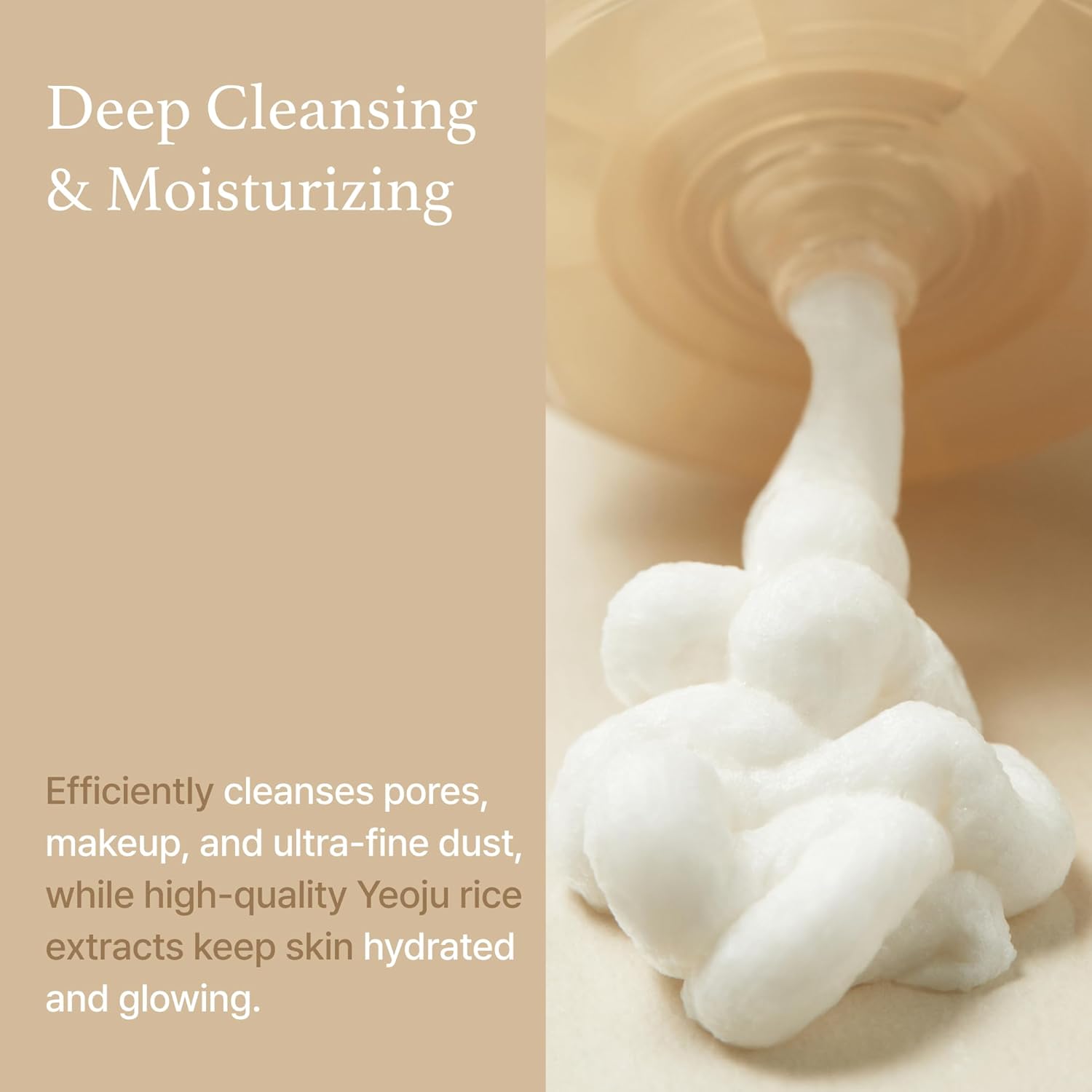 I'm from Rice Whip Facial Cleanser, low-pH Korean Rice Water Face Wash for sensitive, dry skin, Gentle Face Wash for Hydrating & Moisturizing, Creamy Lather, Makeup Remover (5.07 Fl Oz)