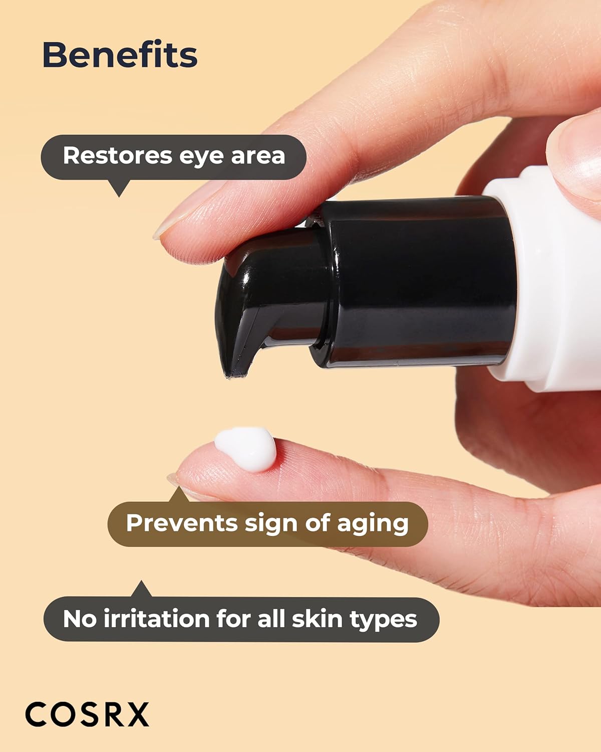 COSRX Snail Mucin Peptide Under Eye Cream, 0.84 fl oz, 73.7% Snail Mucin and Niacinamide, Eye Care, Eye Cream Anti Aging, Dark Circles, Korean Skin Care